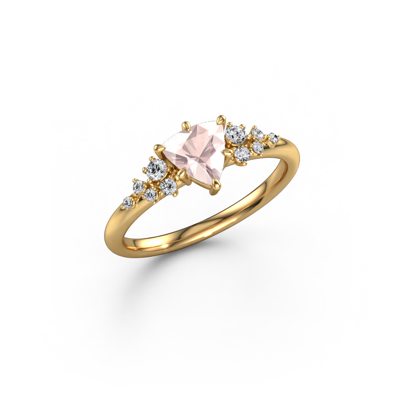 Image of Ring Royce TRI 585 gold Morganite champagne 6 mm