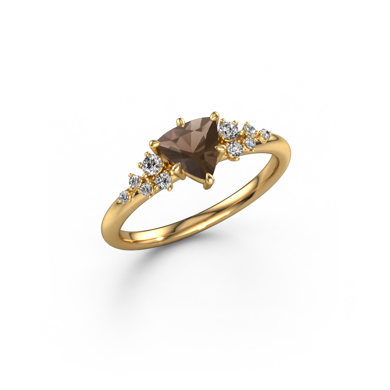 Image of Ring Royce TRI 585 gold Smokey quartz 6 mm