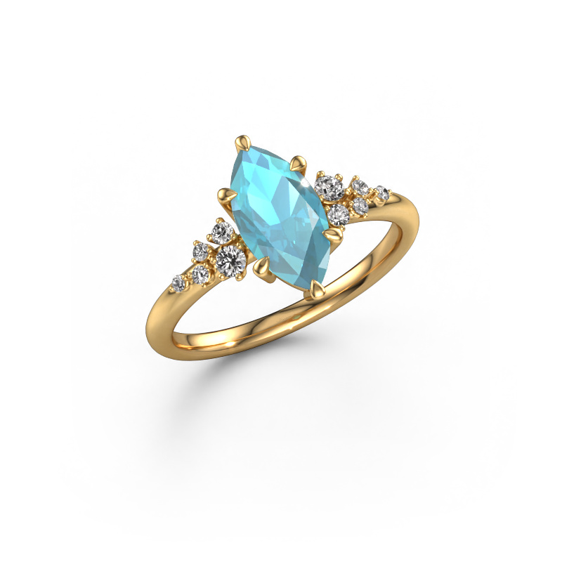 Image of Engagement ring Royce MRQ 585 gold Blue topaz 11x5.5 mm