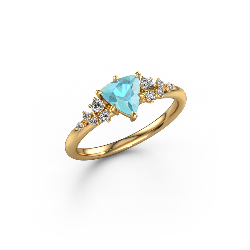 Image of Ring Royce TRI 585 gold Blue topaz 6 mm