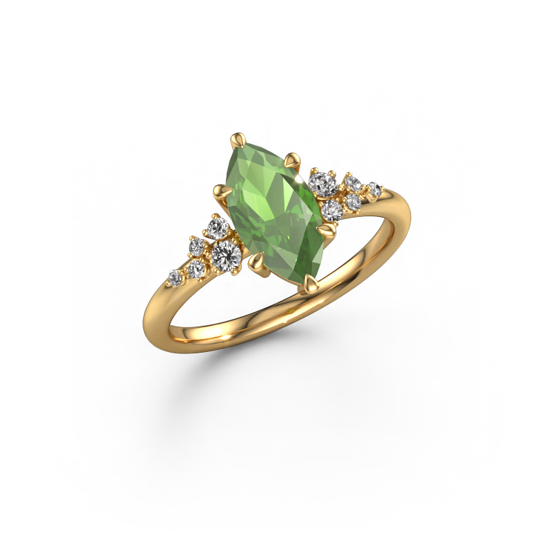 Image of Engagement ring Royce MRQ 585 gold Tourmaline green 11x5.5 mm