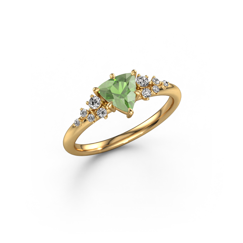 Image de Bague Royce TRI 585 or jaune Vert tourmaline 6 mm