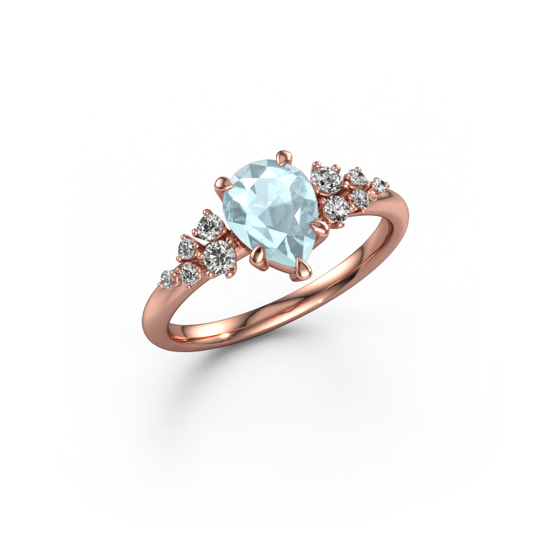Bild von Verlobungsring Royce PER 585 Roségold Aquamarin 8x6 mm