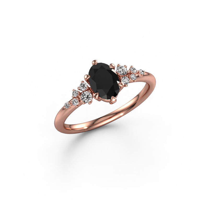 Image of Ring Royce OVL 585 rose gold Black diamond 1.183 crt