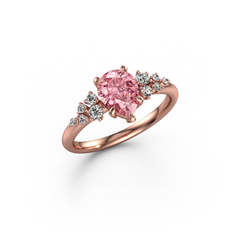 Image of Ring Royce PER 585 rose gold Pink lab grown diamond 8x6 mm