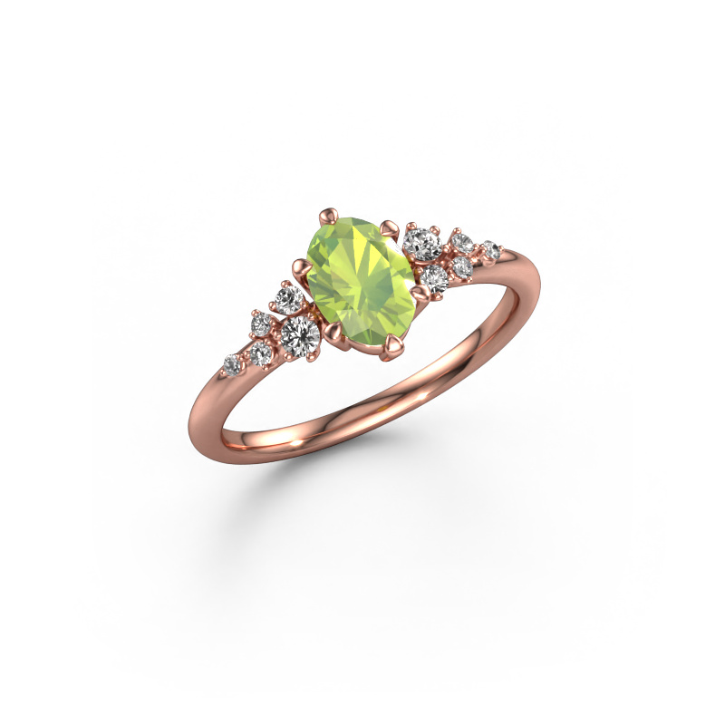 Image of Ring Royce OVL 585 rose gold Peridot 7x5 mm