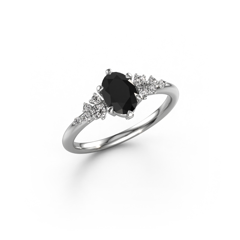 Image of Ring Royce OVL 585 white gold Black diamond 1.183 crt