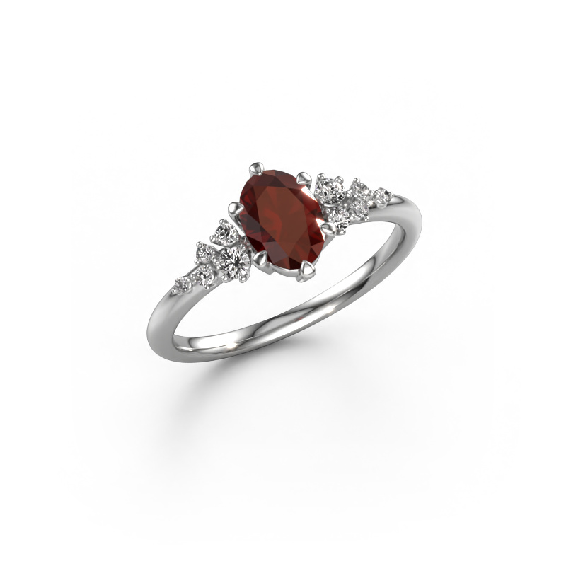 Image of Ring Royce OVL 950 platinum Garnet 7x5 mm