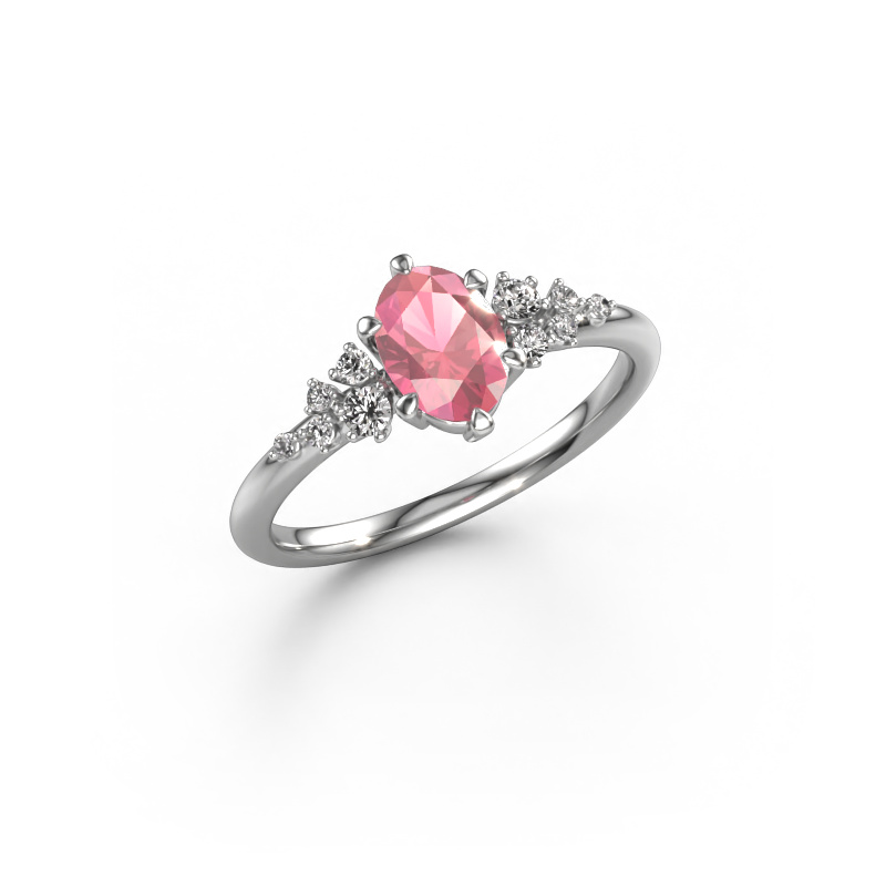 Image of Ring Royce OVL 950 platinum Tourmaline pink 7x5 mm