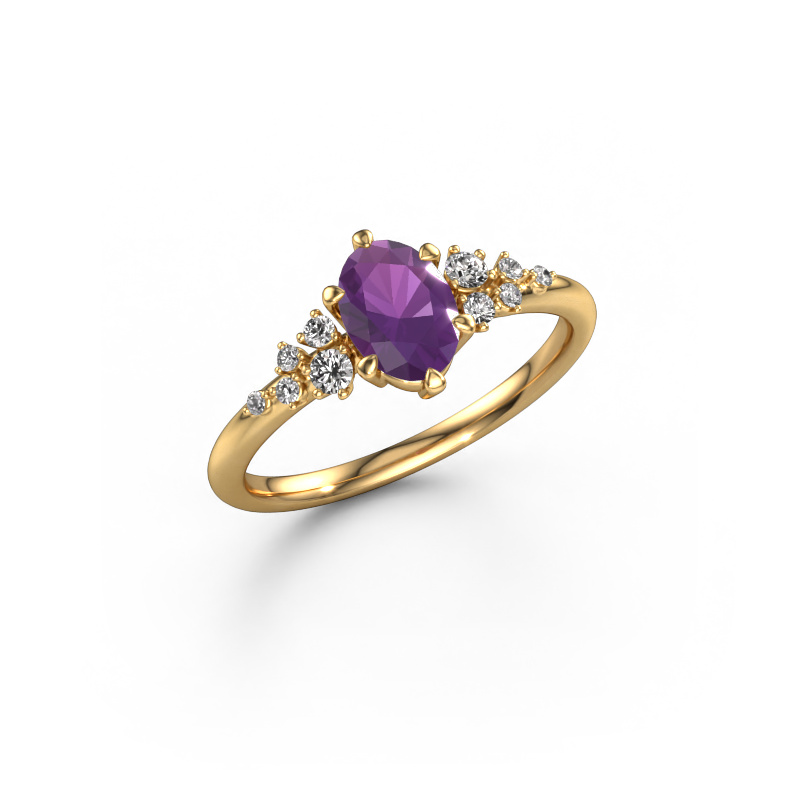 Image of Ring Royce OVL 585 gold Amethyst 7x5 mm