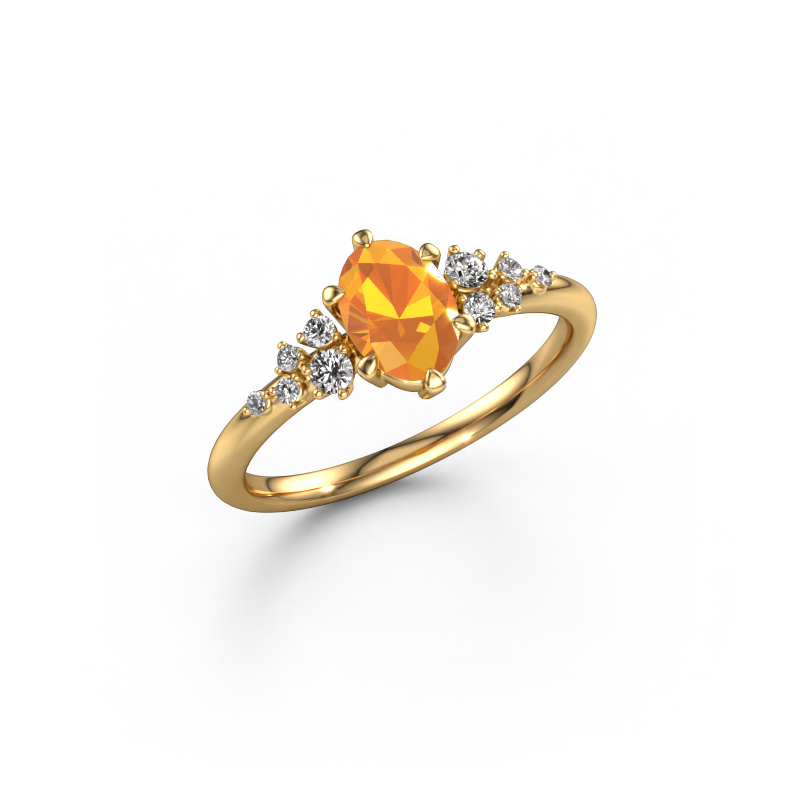 Bild von Ring Royce OVL 585 Gold Citrin 7x5 mm