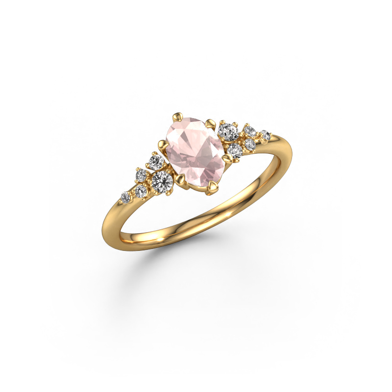 Image of Ring Royce OVL 585 gold Morganite champagne 7x5 mm