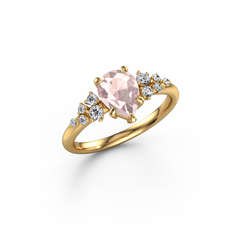 Image of Engagement ring Royce PER 585 gold Morganite champagne 8x6 mm