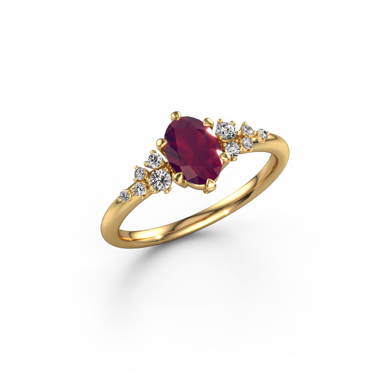 Image of Ring Royce OVL 585 gold Rhodolite 7x5 mm