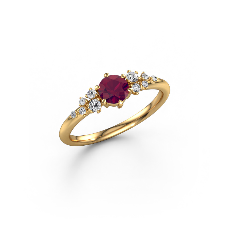 Image of Engagement ring royce rnd Gold, 14 Carat Rhodolite 4.7 mm
