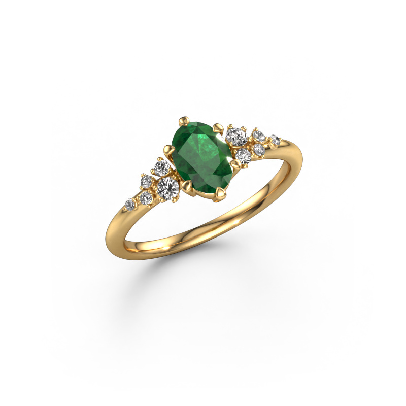 Image of Ring Royce OVL 585 gold Emerald 7x5 mm