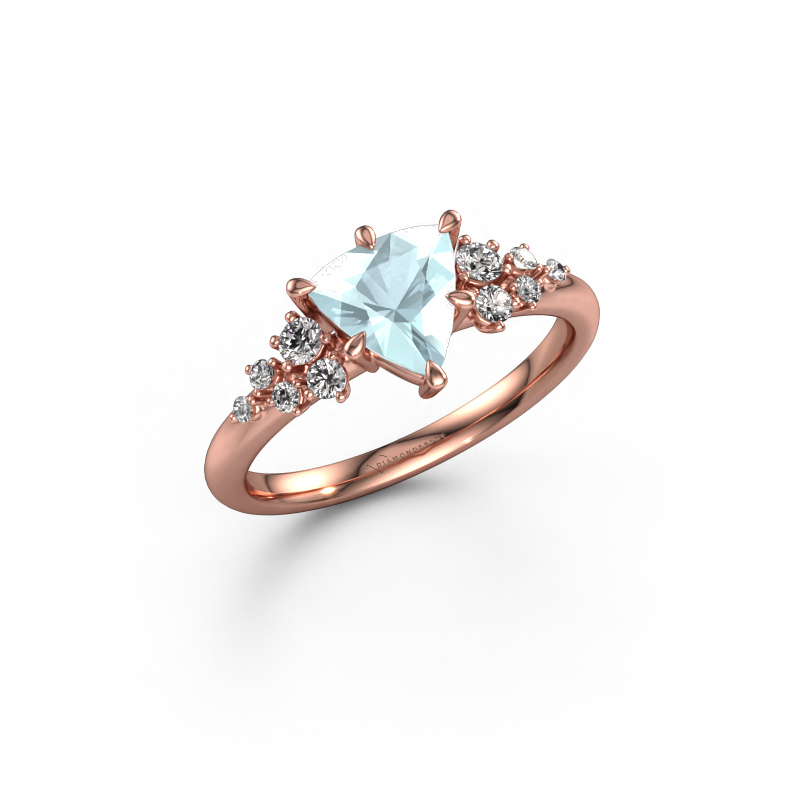 Image of Engagement ring Royce TRI 585 rose gold Aquamarine 7 mm