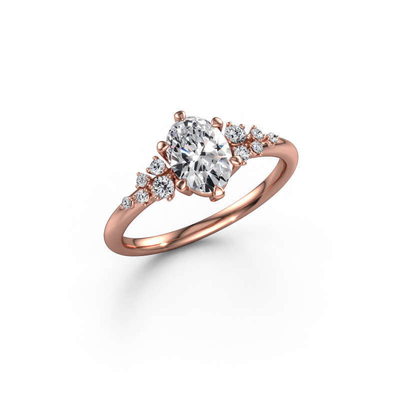Afbeelding van Verlovingsring Royce OVL 585 rosé goud Lab-grown diamant 1.003 crt