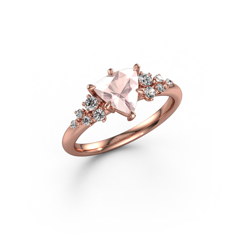 Image of Engagement ring Royce TRI 585 rose gold Morganite champagne 7 mm