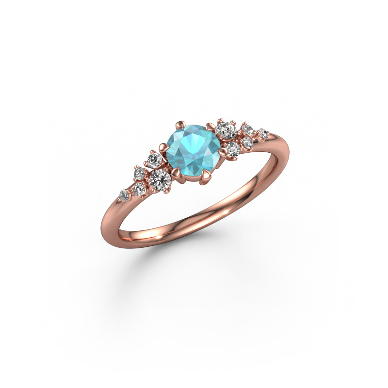 Image of Engagement ring Royce RND 585 rose gold Blue topaz 5 mm