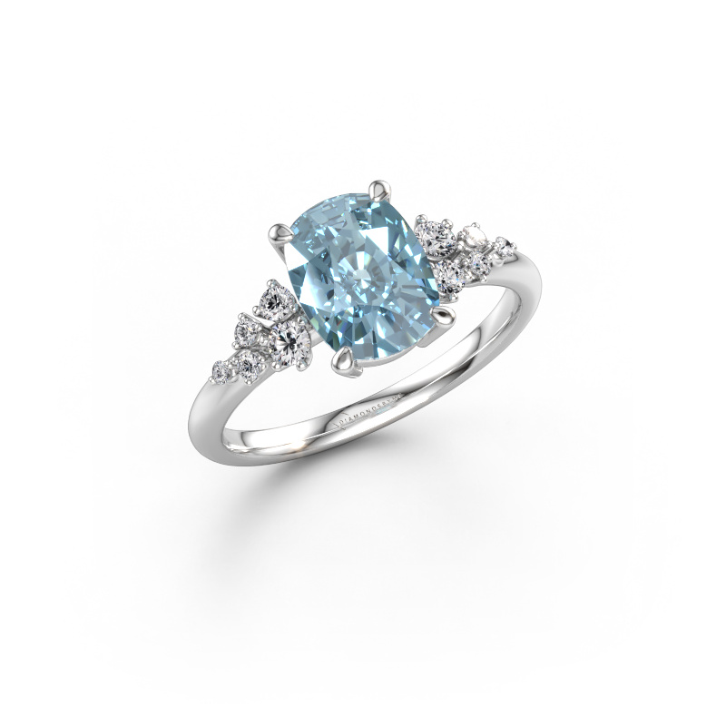 Image of Engagement ring Royce CSH 585 white gold Blue lab grown diamond 8.7x6.6 mm
