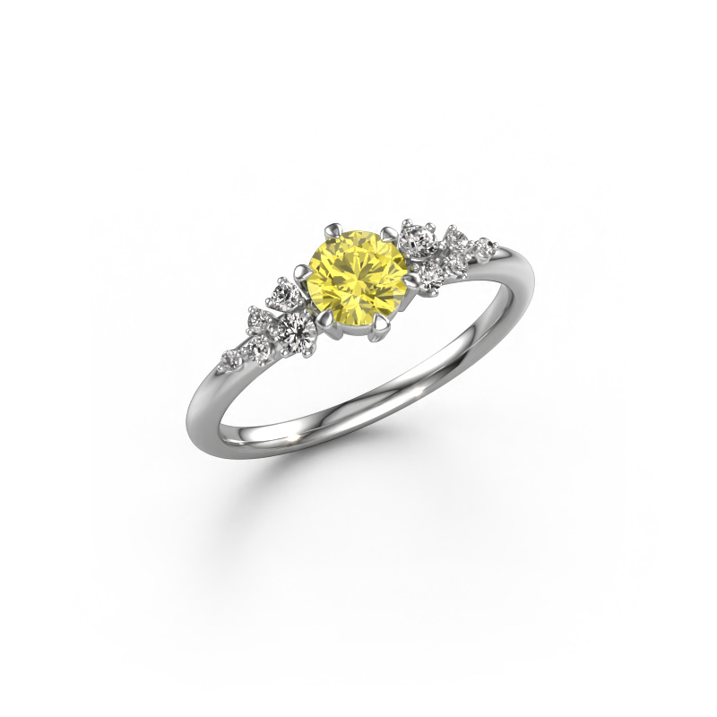 Image of Engagement ring Royce RND 950 platinum Yellow lab grown diamond 5 mm