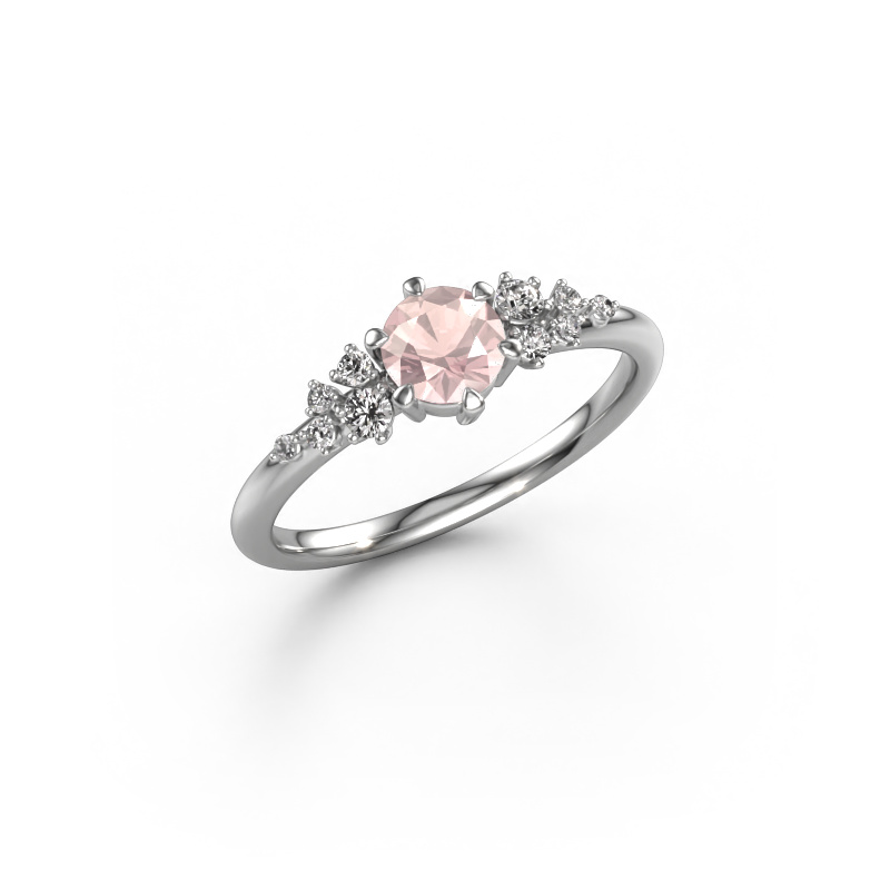 Image of Engagement ring Royce RND 585 white gold Morganite champagne 5 mm