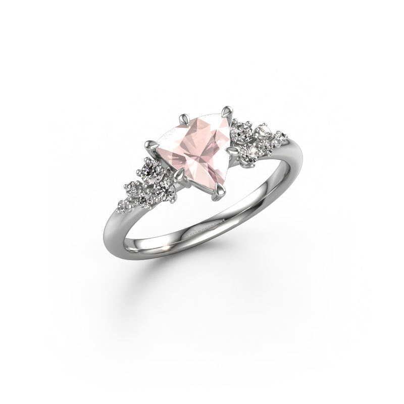 Image of Engagement ring Royce TRI 950 platinum Morganite champagne 7 mm