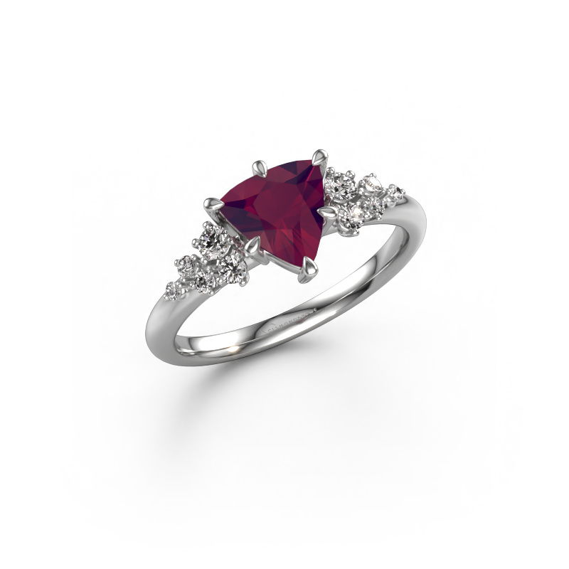 Image of Engagement ring Royce TRI 950 platinum Rhodolite 7 mm