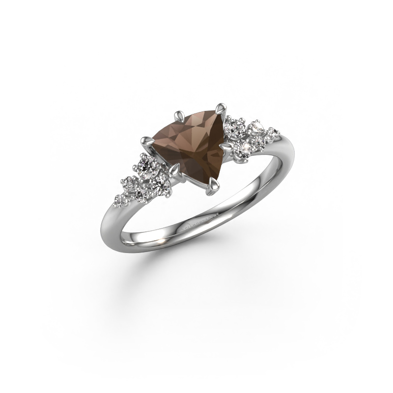 Image of Engagement ring Royce TRI 950 platinum Smokey quartz 7 mm
