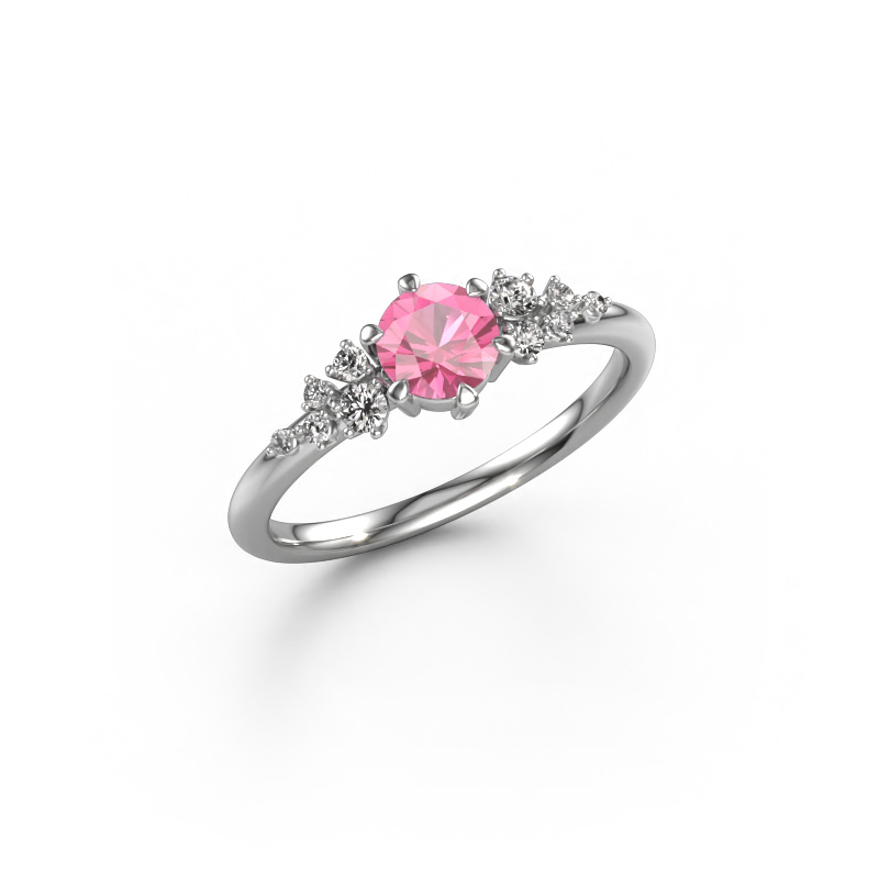 Image of Engagement ring Royce RND 585 white gold Pink sapphire 5 mm