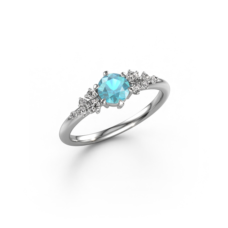 Image of Engagement ring Royce RND 950 platinum Blue topaz 5 mm