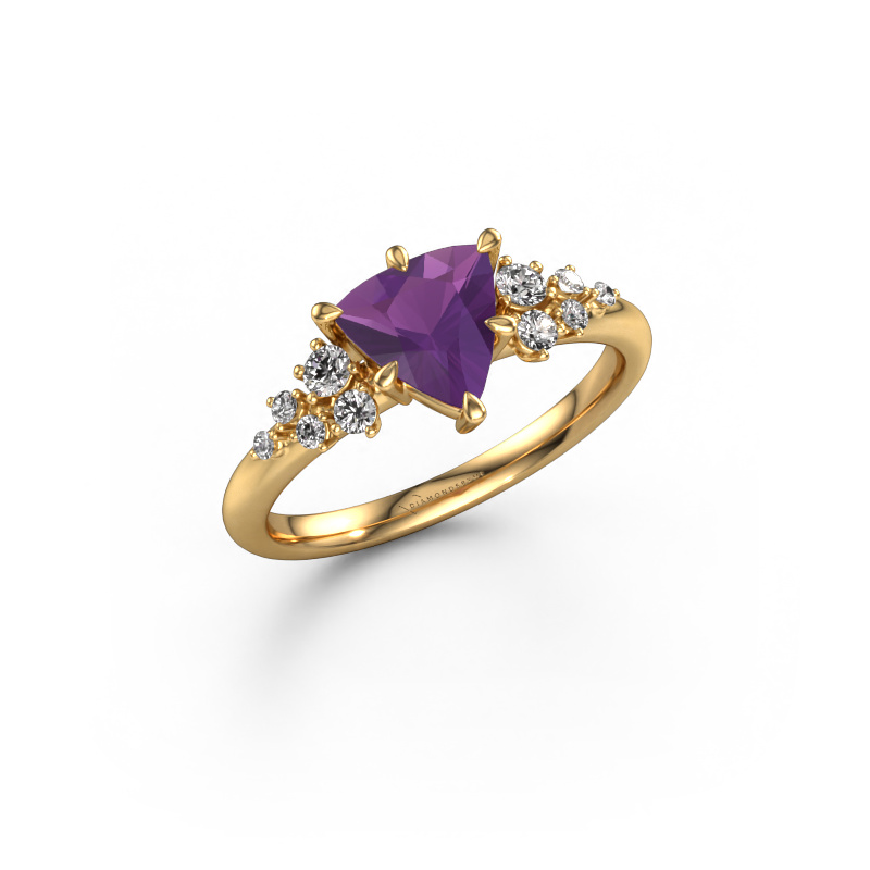 Image of Engagement ring Royce TRI 585 gold Amethyst 7 mm