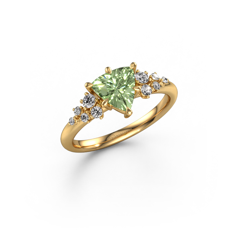 Image de Bague de fiançailles Royce TRI 585 or jaune Diamants synthétiques vert 7 mm