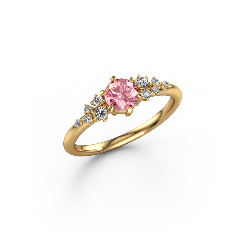 Image of Engagement ring Royce RND 585 gold Pink lab grown diamond 5 mm