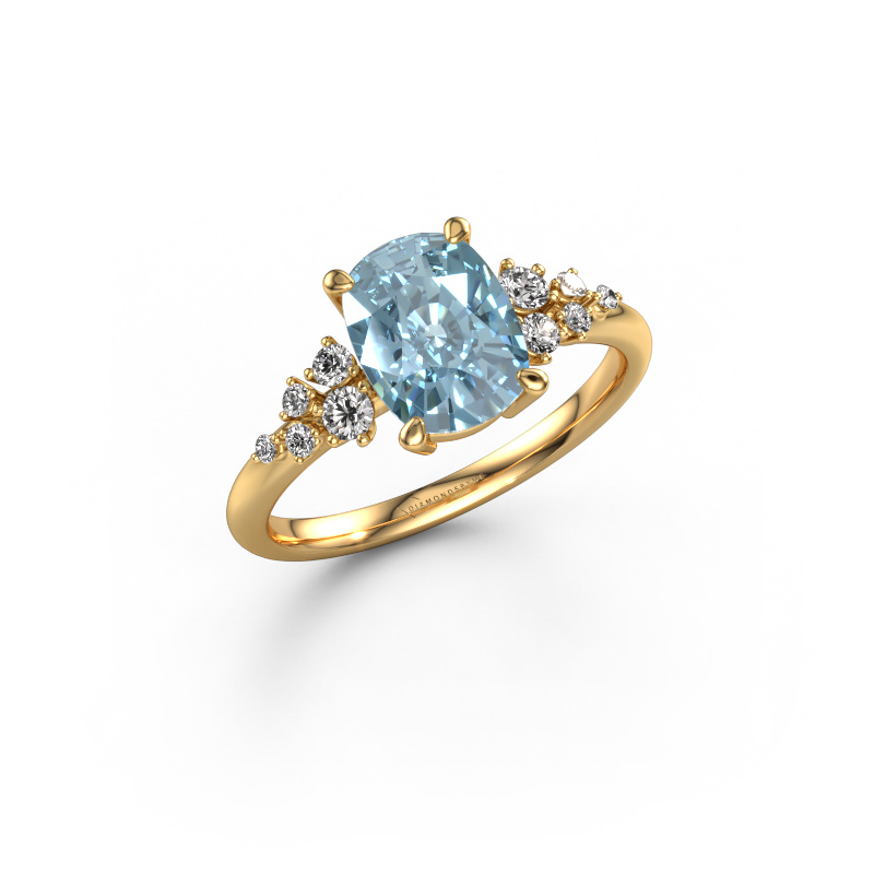 Image de Bague de fiançailles Royce CSH 585 or jaune Diamant synthétique bleu 8.7x6.6 mm