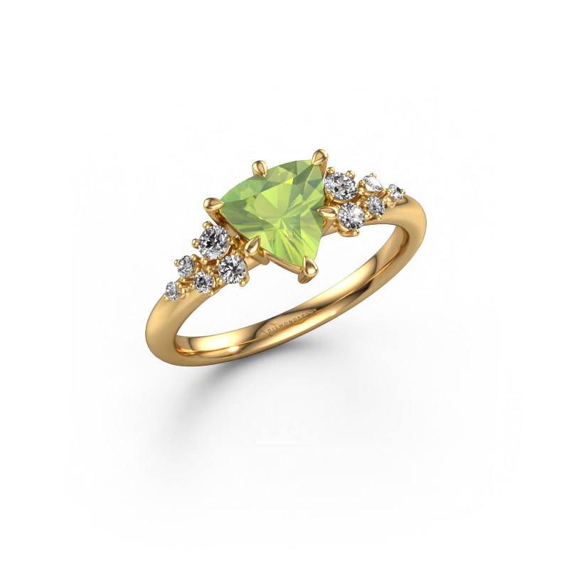 Image of Engagement ring Royce TRI 585 gold Peridot 7 mm