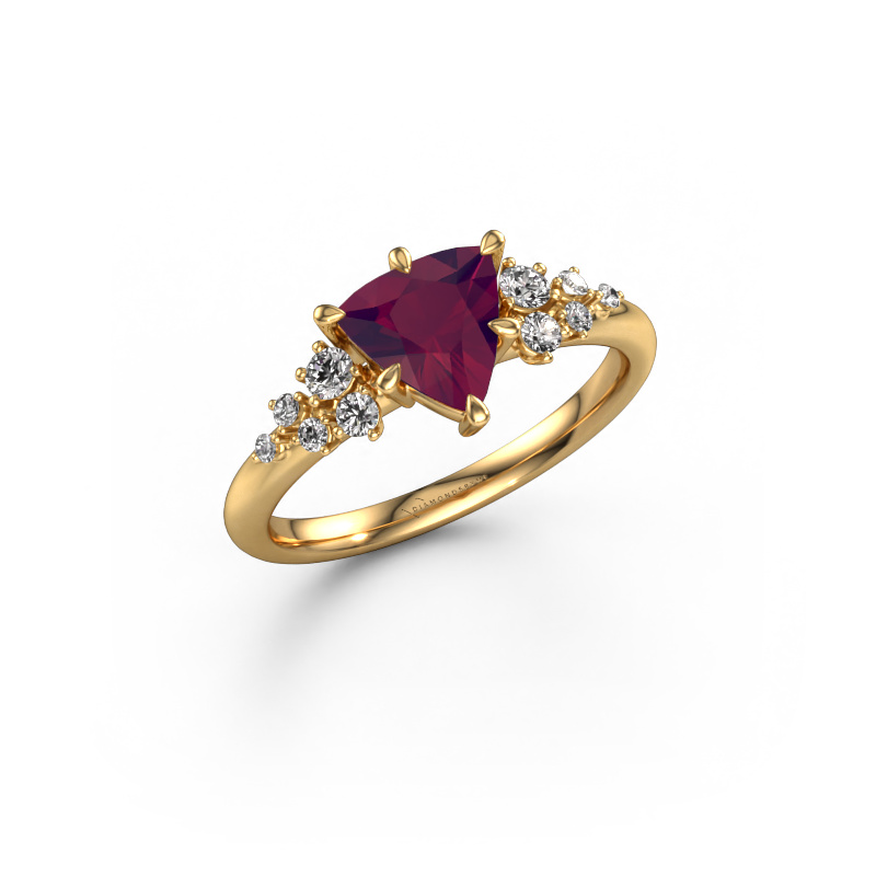 Image de Bague de fiançailles Royce TRI 585 or jaune Rhodolite 7 mm