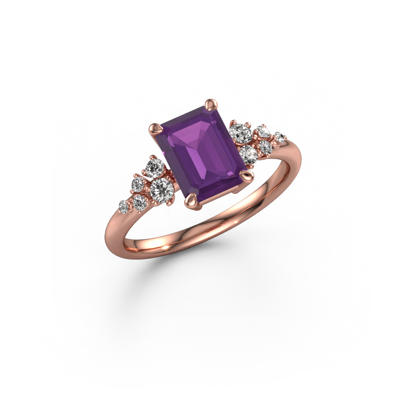 Bild von Verlobungsring Royce EME 585 Roségold Amethyst 8x6 mm