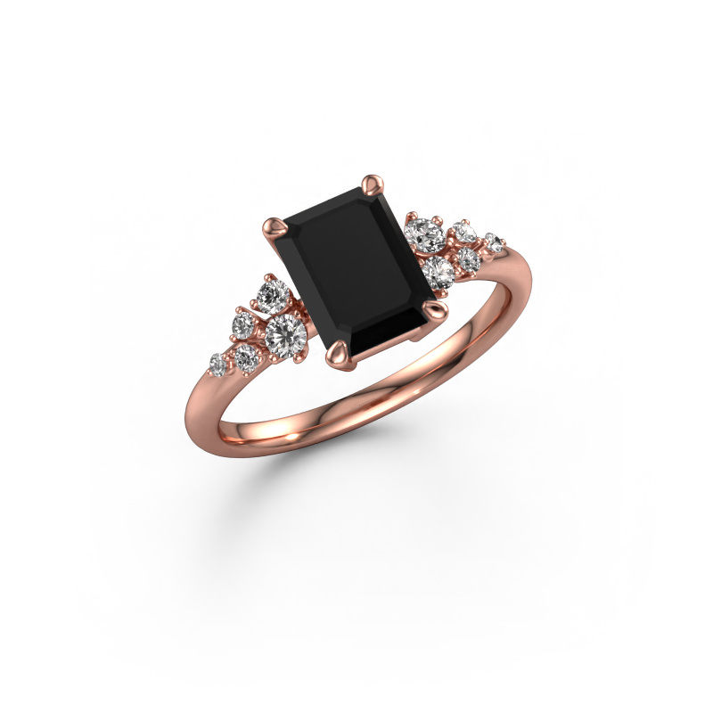 Image of Engagement ring Royce EME 585 rose gold Black diamond 2.303 crt