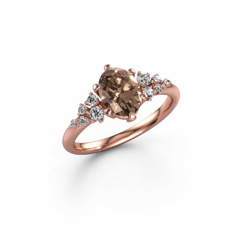 Image of Engagement ring Royce OVL 585 rose gold Brown diamond 1.301 crt