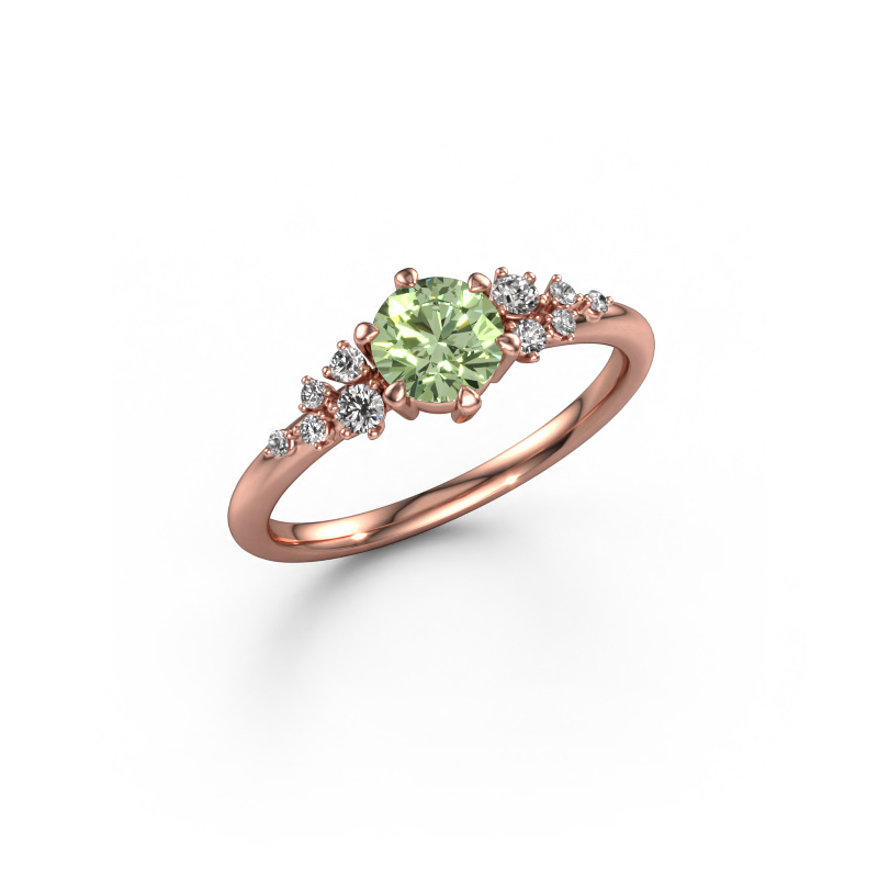 Image of Ring Royce RND 585 rose gold Green lab grown diamond 5.5 mm