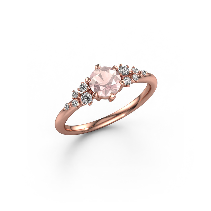 Image of Ring Royce RND 585 rose gold Morganite champagne 5.5 mm