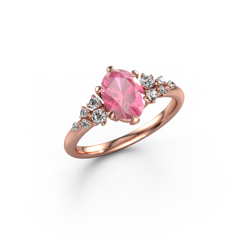 Bild von Verlobungsring Royce OVL 585 Roségold Pink Saphir 8x6 mm