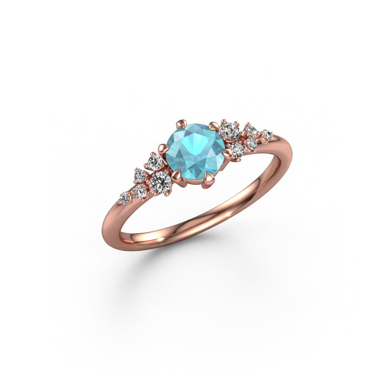 Image of Ring Royce RND 585 rose gold Blue topaz 5.5 mm