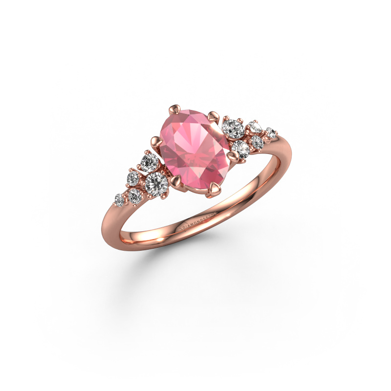 Bild von Verlobungsring Royce OVL 585 Roségold Turmalin rosa 8x6 mm