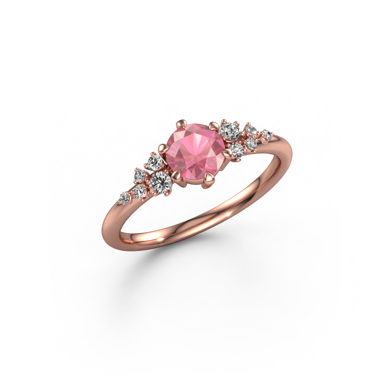 Image of Ring Royce RND 585 rose gold Tourmaline pink 5.5 mm