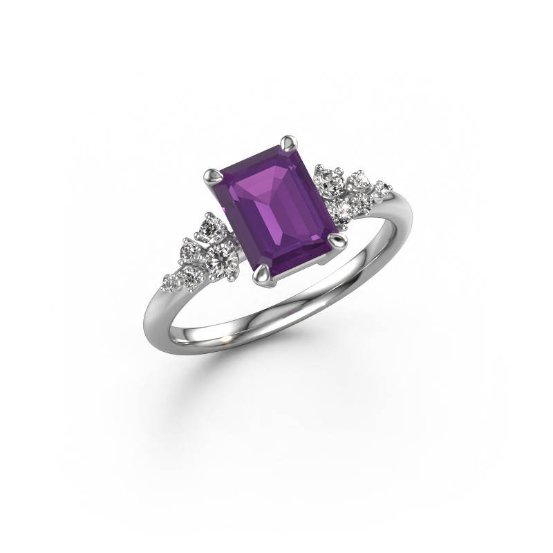 Bild von Ring Royce EME 585 Weißgold Amethyst 8x6 mm