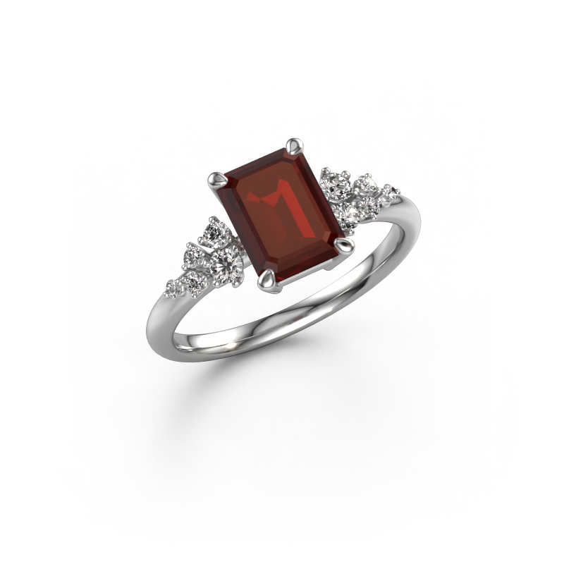 Image of Ring Royce EME 950 platinum Garnet 8x6 mm