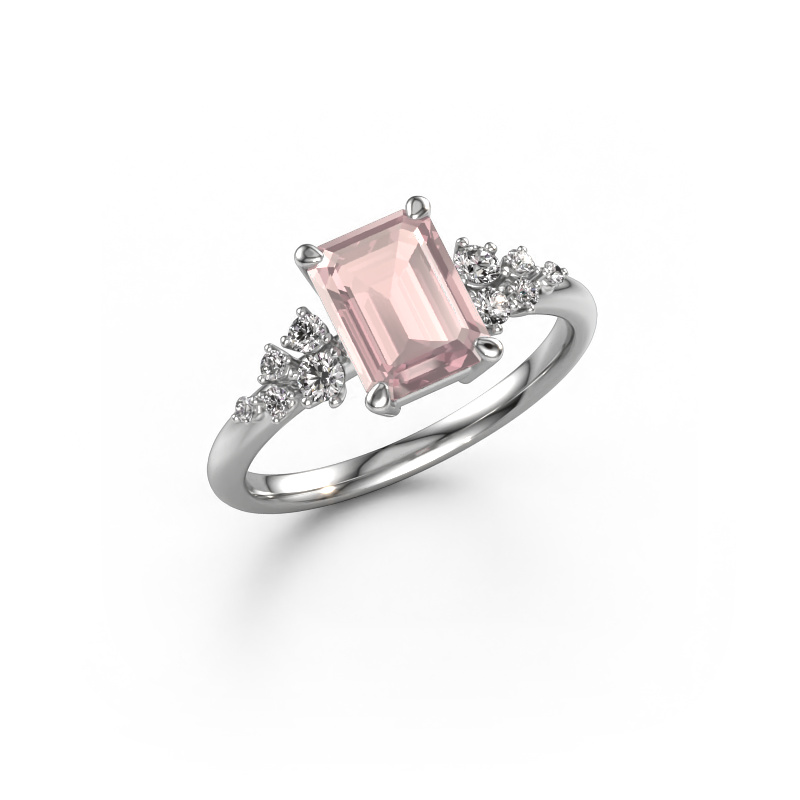 Image of Ring Royce EME 950 platinum Morganite champagne 8x6 mm